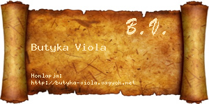 Butyka Viola névjegykártya